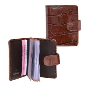 dR Amsterdam Creditcard Etui 6 CC 24692 Crocoprint Chestnut