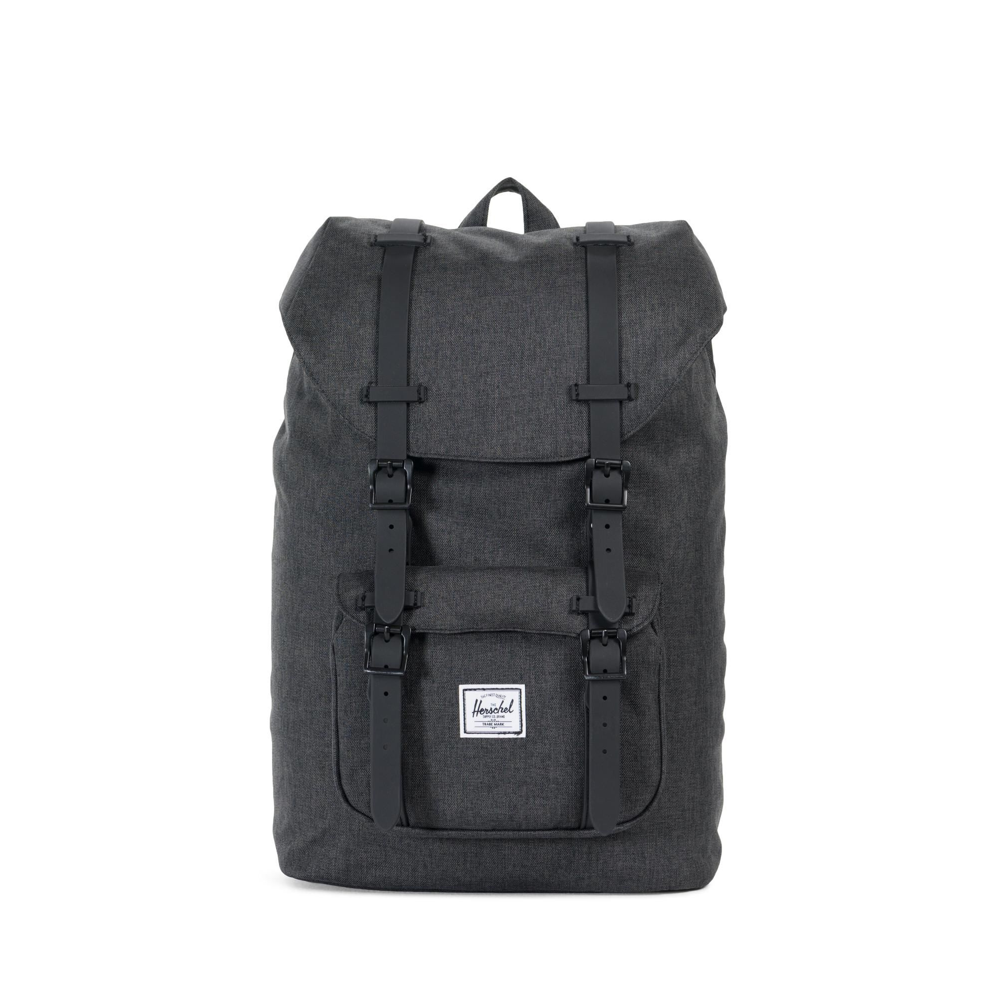 Herschel Rugtas Little America Mid Volume Black Crosshatch Black