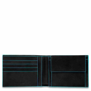 Piquadro B2 PU257 Blue Square Men's Wallet Black