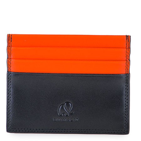 My Walit 4001  Credit Card Holder W/ Zip Pocket Black/Orange