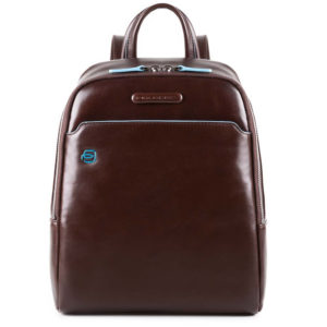 Piquadro B2 CA4233 Blue Square Small Backpack Dark Brown