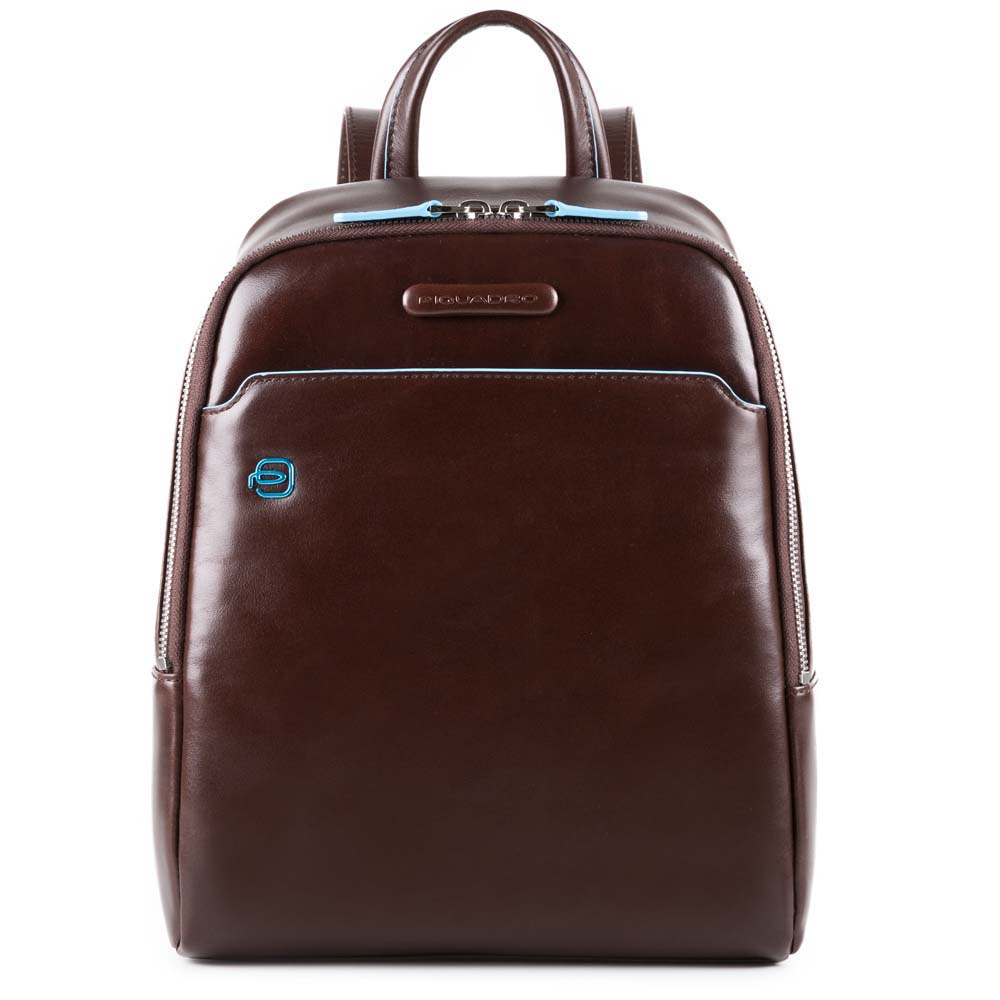 Piquadro B2 CA4233 Blue Square Small Backpack Dark Brown