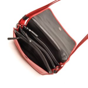 Berba Soft 005-517 Flap Bag Medium Red-Black