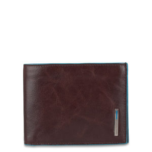 Piquadro B2 PU257 Blue Square Men's Wallet Dark Brown