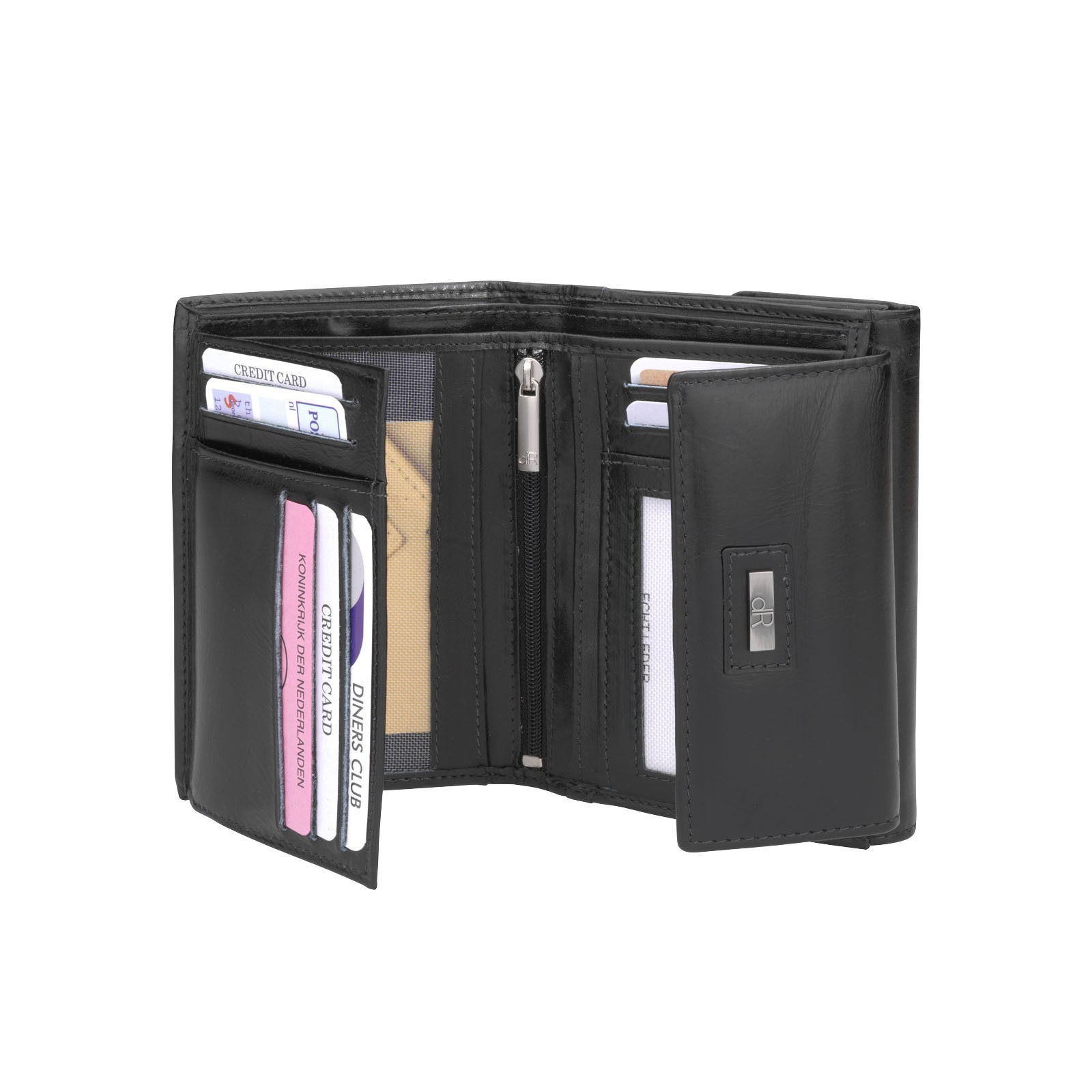 dR Amsterdam Damesportemonnee 48124 Zwart