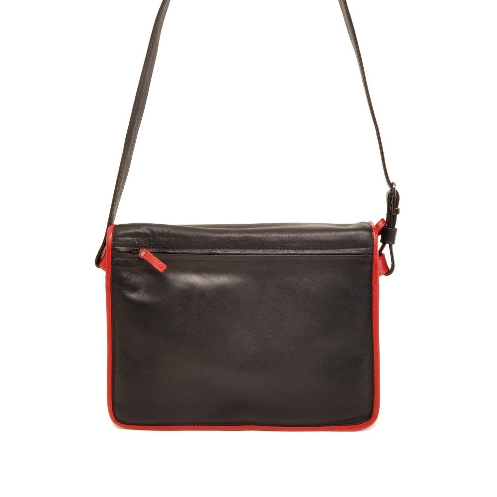 Berba Soft 005-576 Flap Bag Large Black-Red