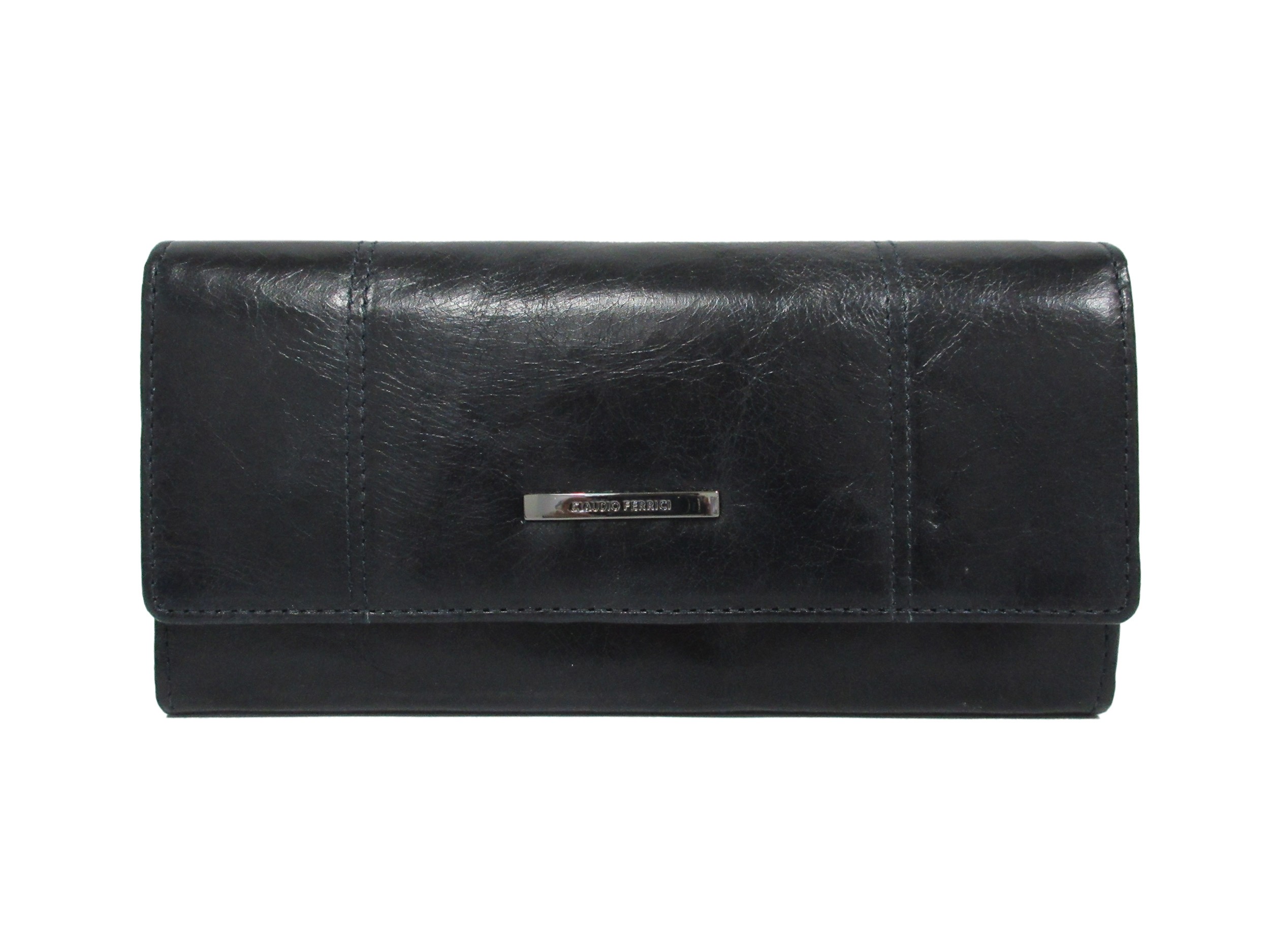 Claudio Ferrici 22047 Portemonnee Blauw Pelle Vecchia