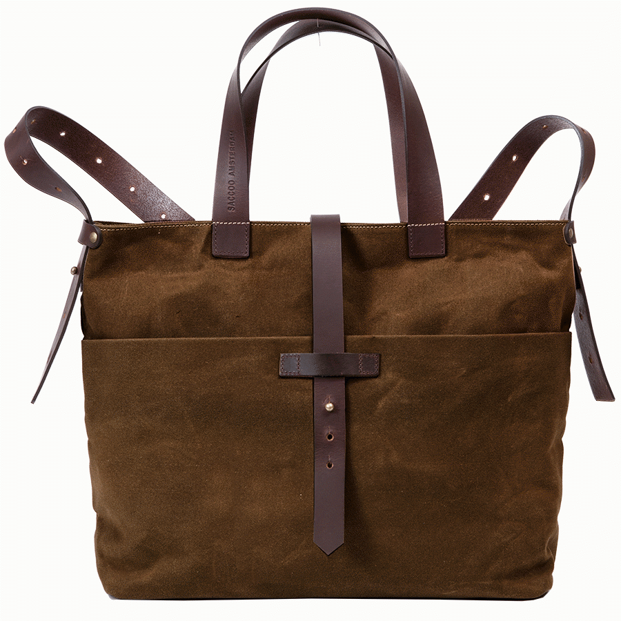 Saccoo Canvas 44402 Paris Schoudertas Brown