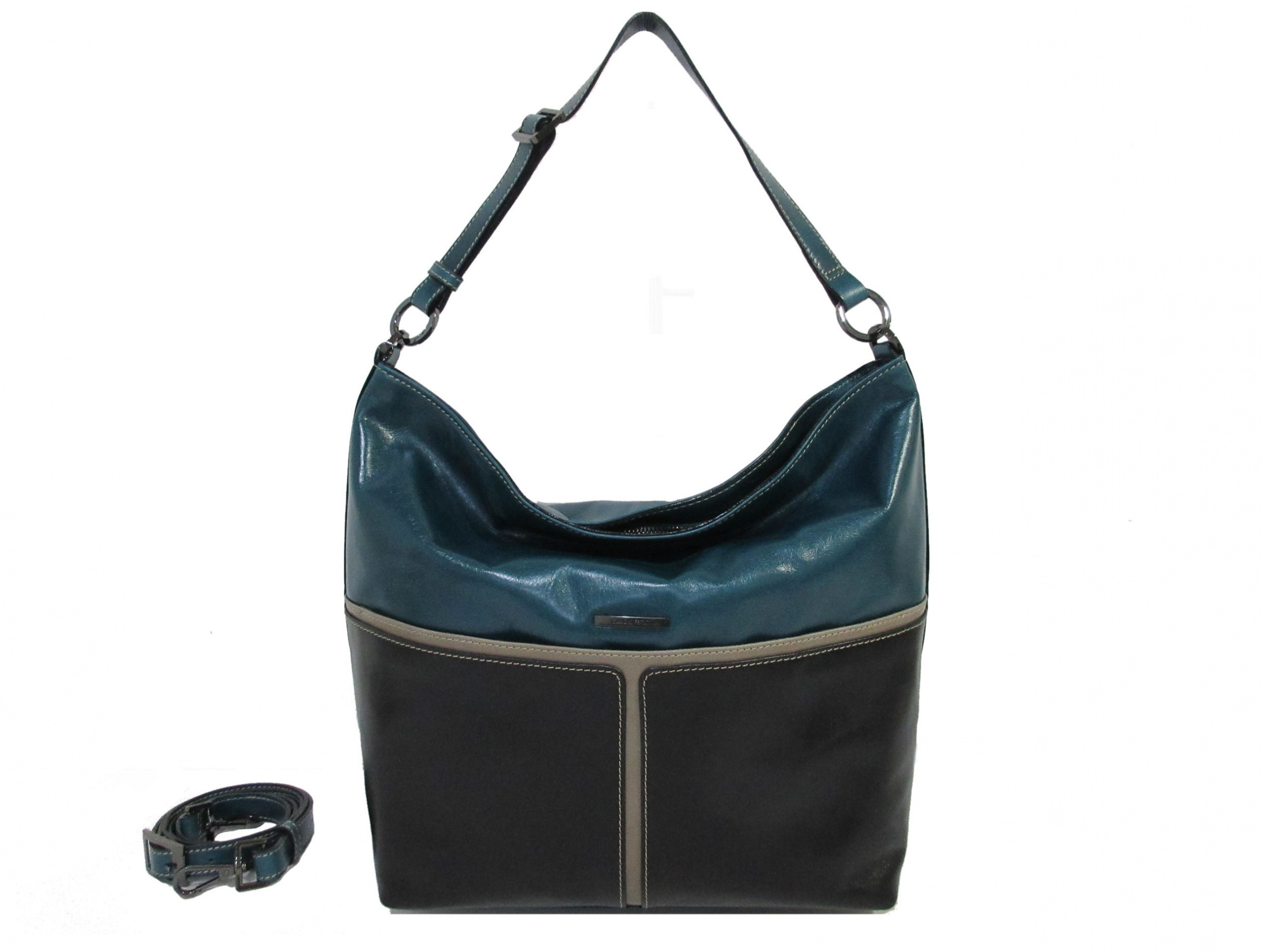 Claudio Ferrici 23010 Schoudertas Teal/Zwart Quattro Stagioni