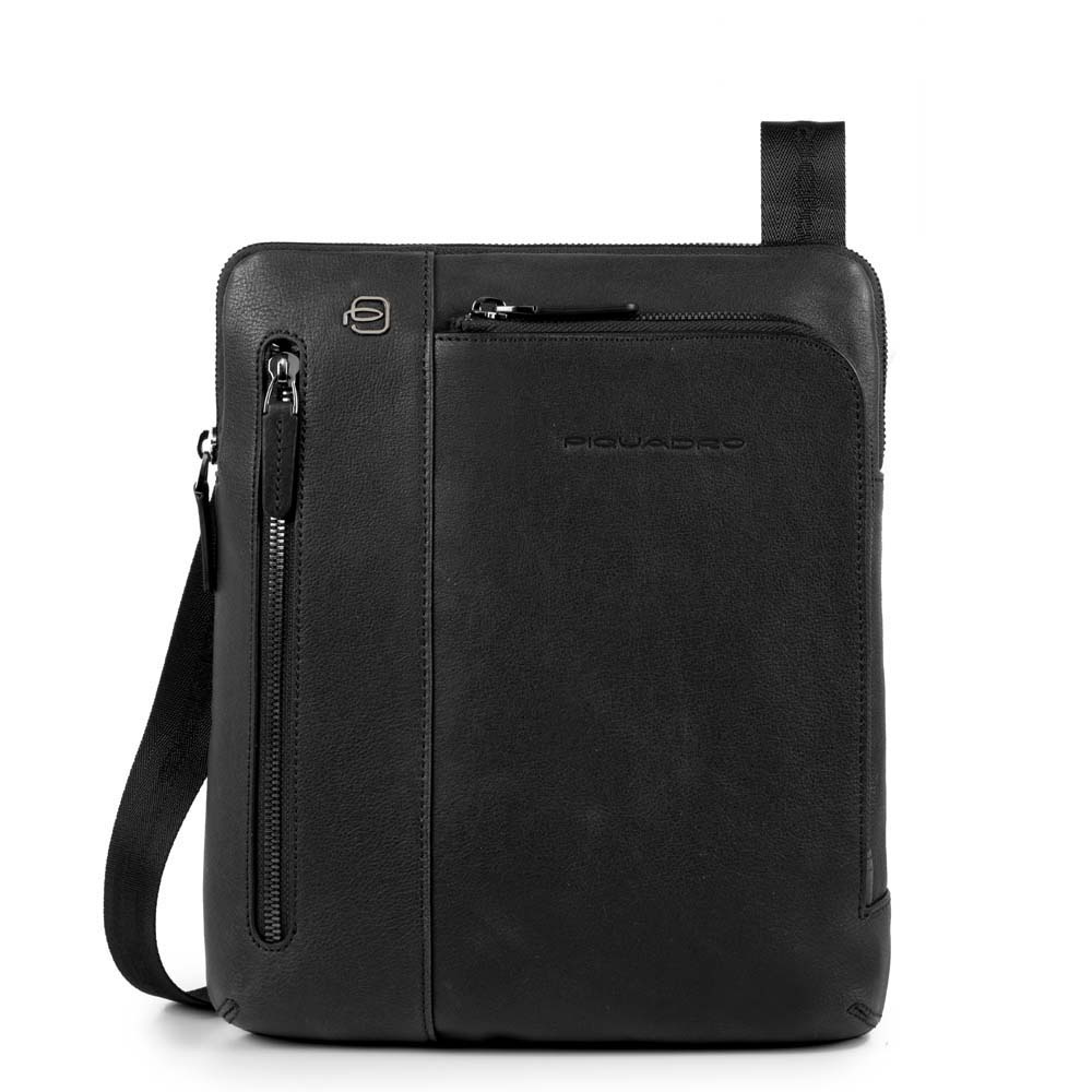 Piquadro B3 CA1816 Black Square  iPad Crossbody Bag Black