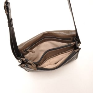 Berba Soft 005-575 Flap Bag Large Black-Taupe