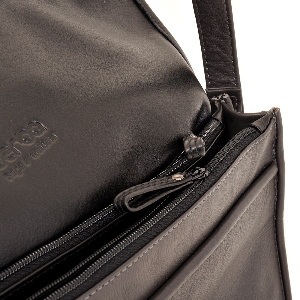 Berba Soft 005-575 Flap Bag Large Grey-Black