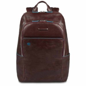 Piquadro B2 CA3214 Blue Square Computer Backpack Dark Brown