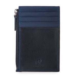 My Walit 4001  Credit Card Holder W/ Zip Pocket Black/Midnight Blue