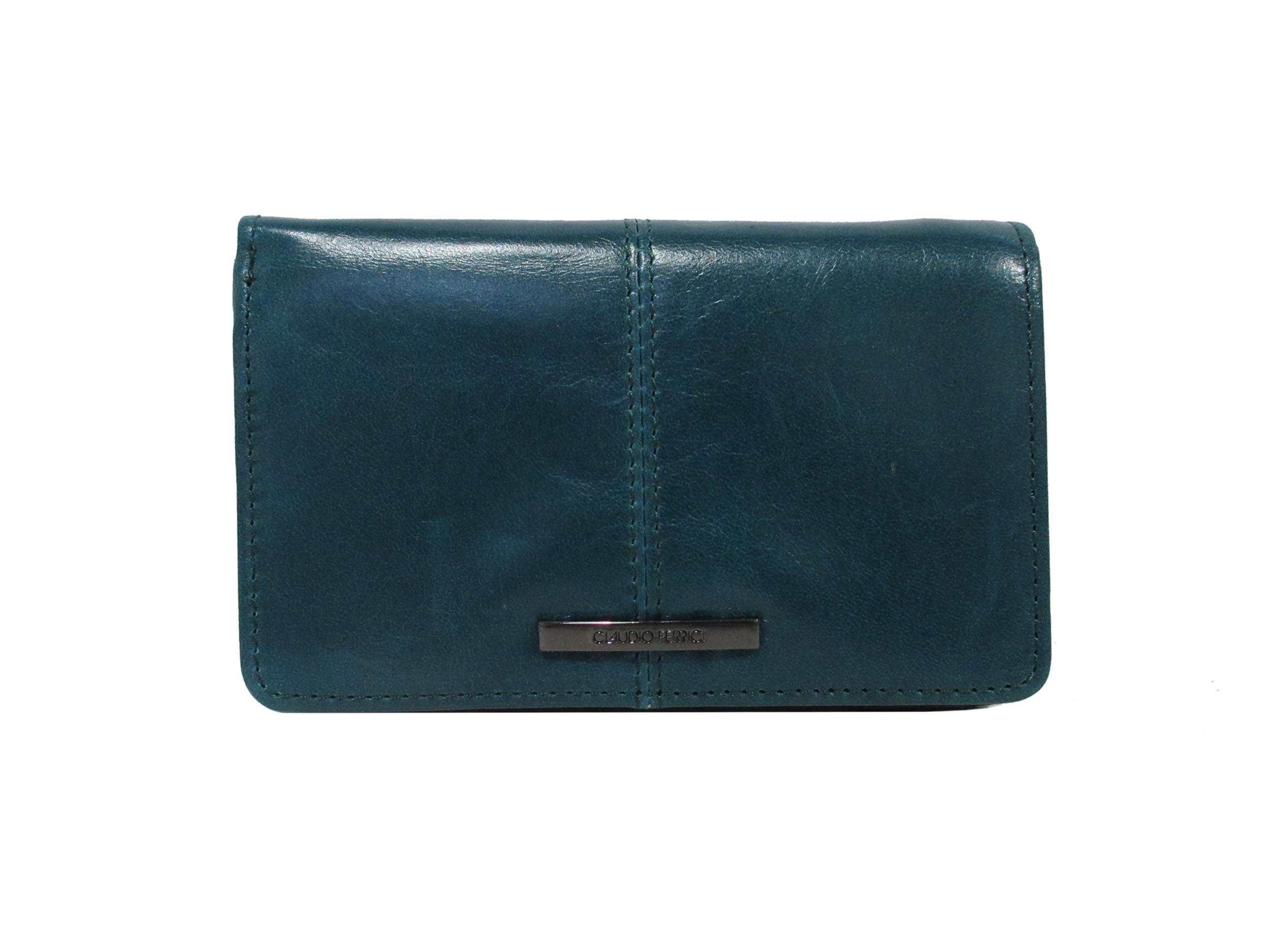 Claudio Ferrici 22902 Rits Portemonnee Teal Pelle Vecchia