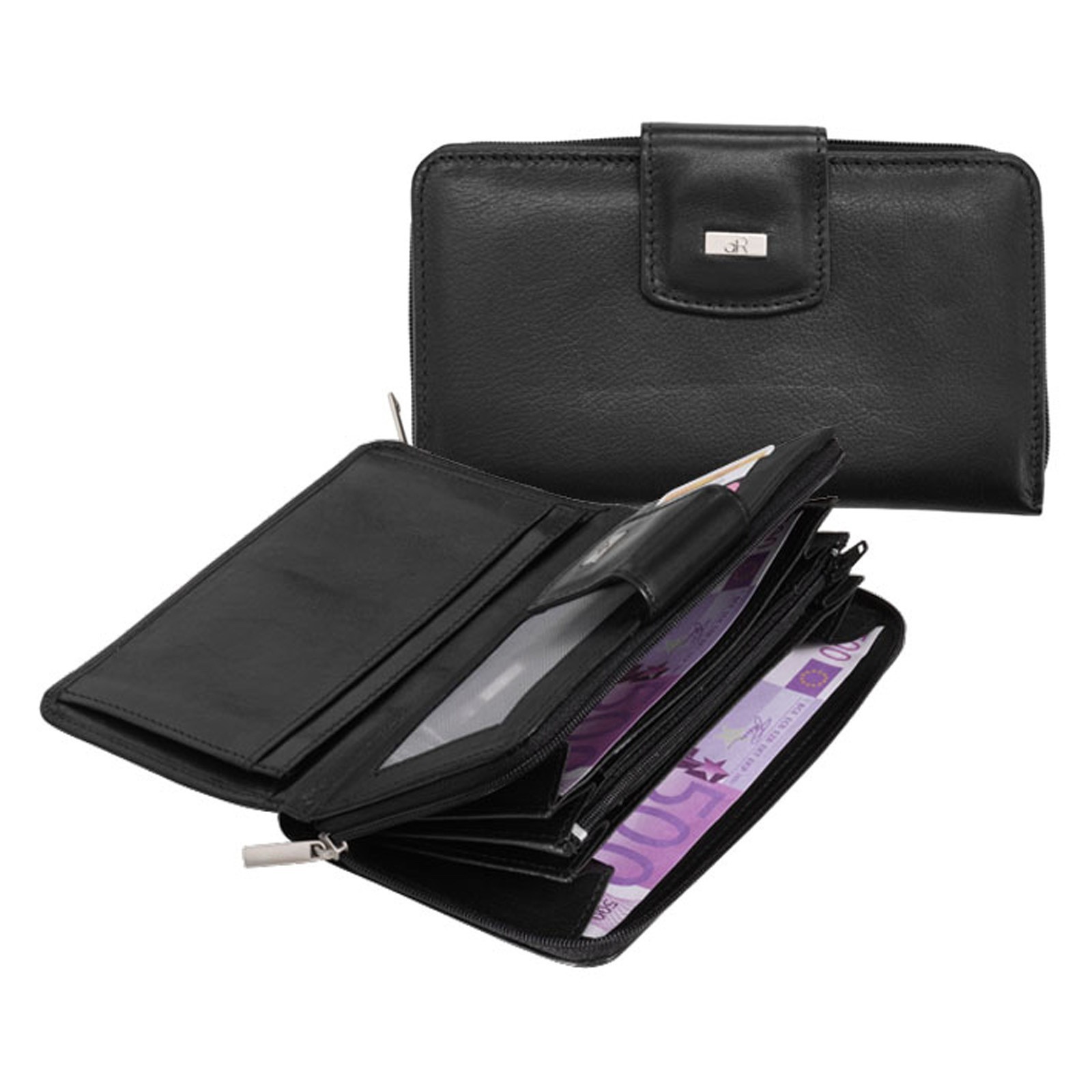 dR Amsterdam Dames Portemonnee 15103 Zwart