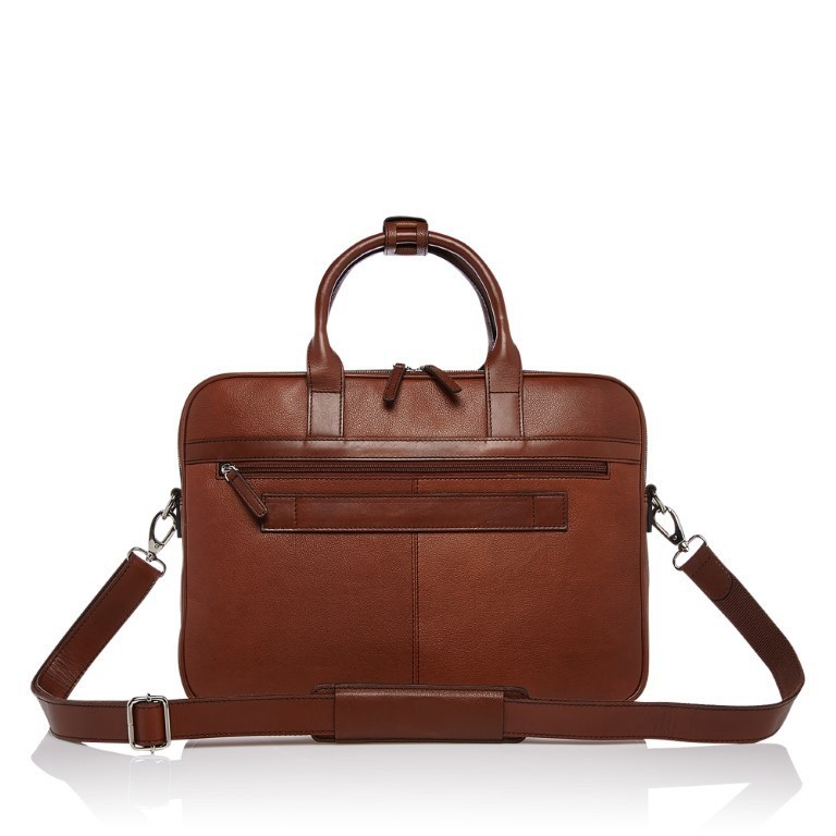 Castelijn & Beerens, 69 9476 Laptop bag double zip 15,6; + tablet Cognac