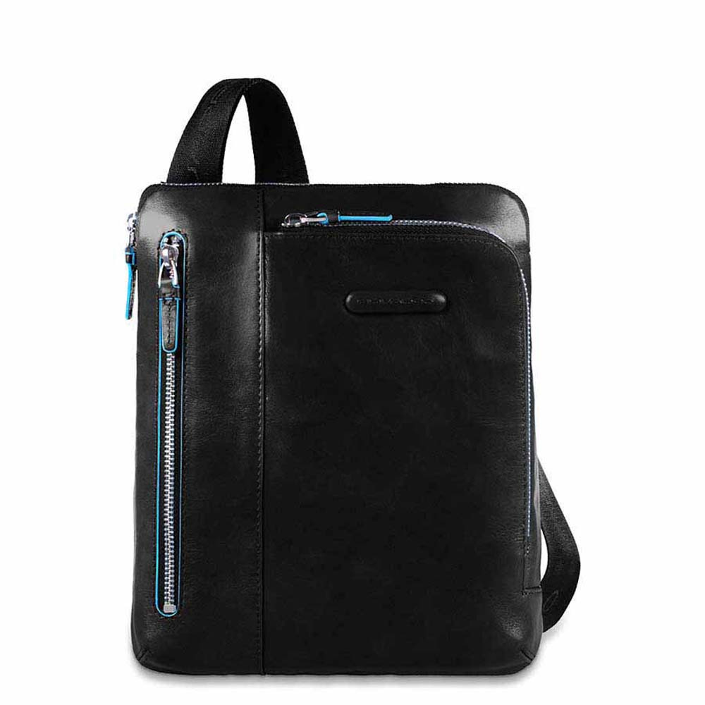 Piquadro B2 CA1816 Blue Square iPad Crossbody Bag Black