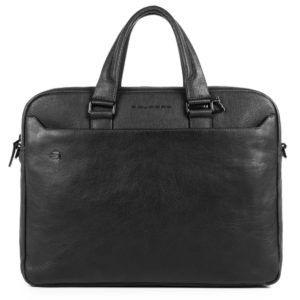 Piquadro B3 CA3339 Black Square Computer Portfolio Briefcase Zwart
