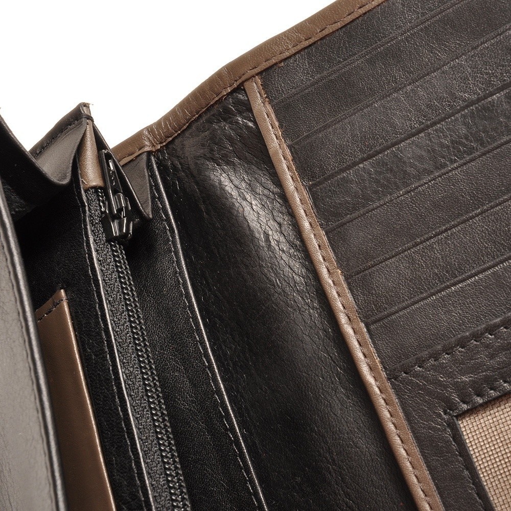 Berba Soft 001-403 Ladies Wallet Black-Taupe
