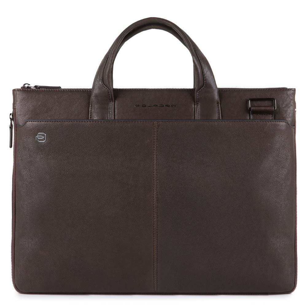 Piquadro  B3 CA4021 Black Square Expandable Slim Computer Bag Dark Brown