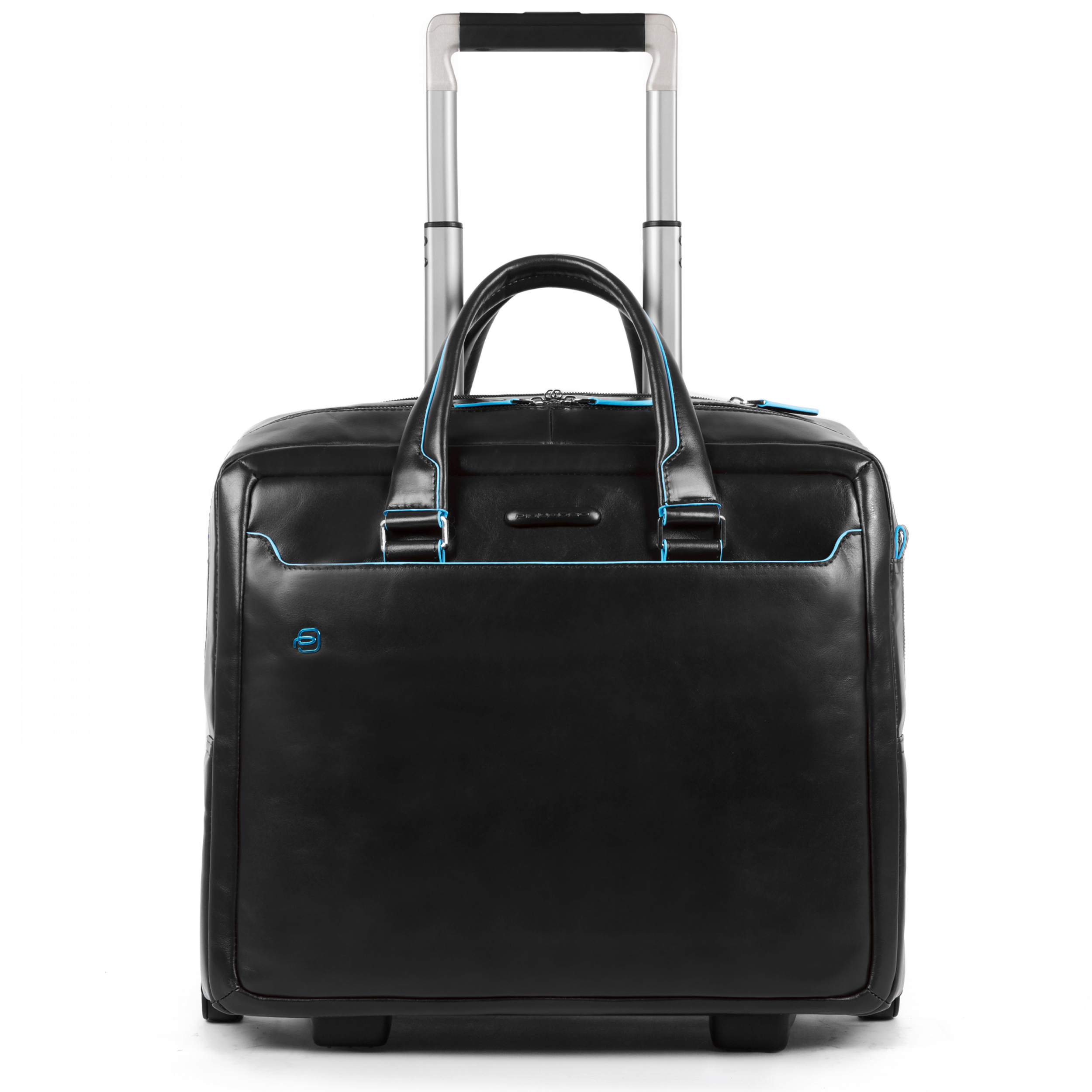 Piquadro B2 BV4729 Blue Square Wheeled Computer Briefcase Black