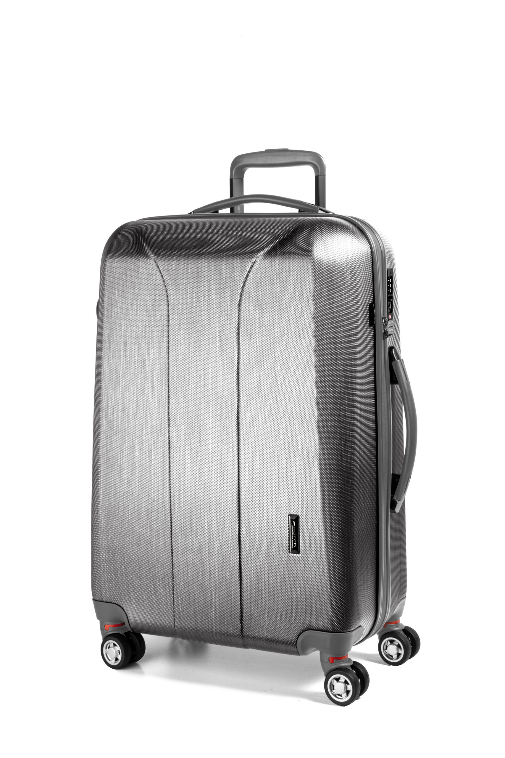 March Hardschalige Koffer 55 cm New Carat SE Silver Brushed